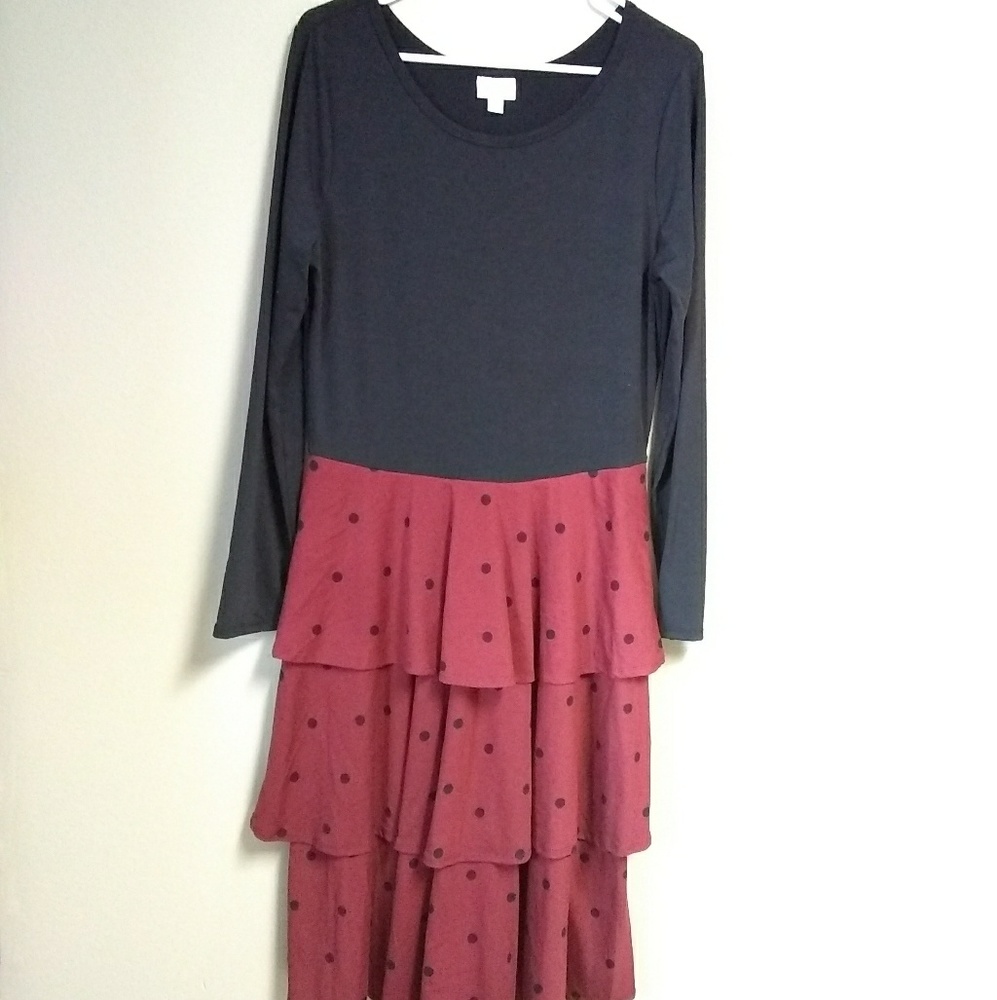 LuLaRoe Georgia Red Polka Dot